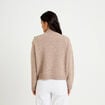 Pull col montant manches longues taupe femme