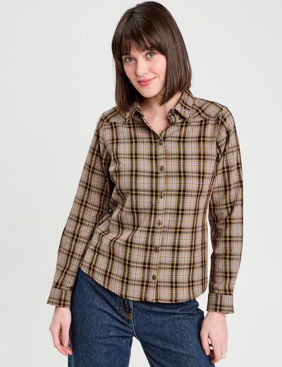 Chemise manches longues gris foncé femme