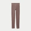 Leggings taille haute sans couture marron clair femme