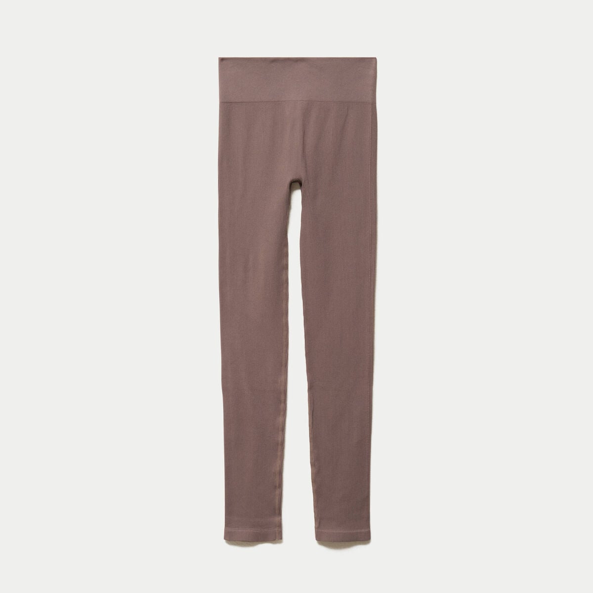 Leggings taille haute sans couture marron clair femme