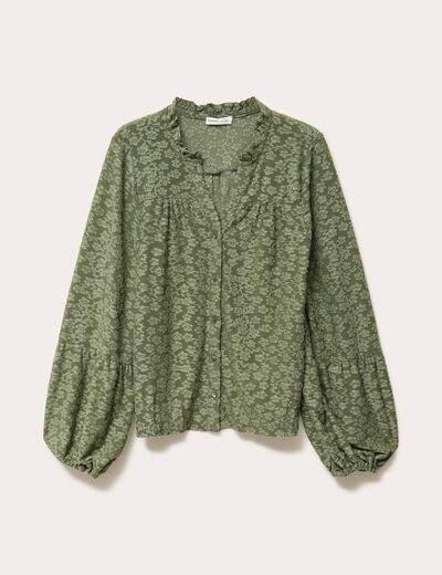 Blouse manches longues vert kaki femme