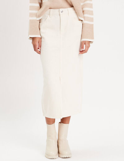Jupe crayon taille standard ecru femme