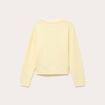 Pull col rond manches longues jaune clair femme