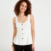 D&eacute;bardeur p&eacute;plum cintr&eacute; col coeur ecru femme