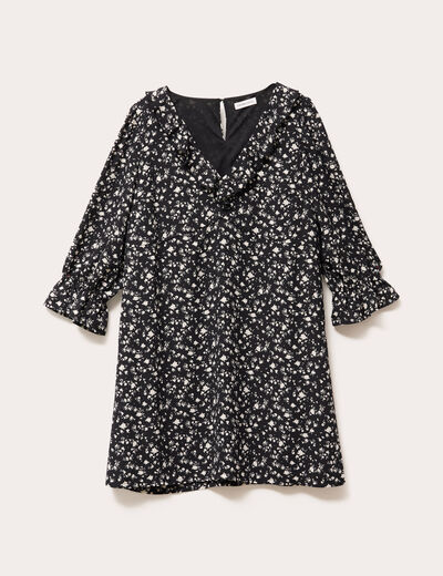 Robe droite manches 3/4 blanc femme