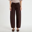 Jean bootcut taille standard marron fonc&eacute; femme
