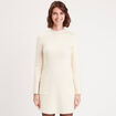 Robe pull droite avec poches ecru femme