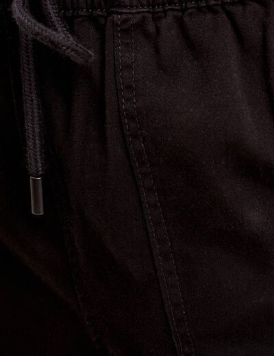 Pantalon cargo slim noir femme