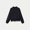 Chemise droite manches longues dentelle noir femme