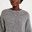 Pull manches courtes gris femme
