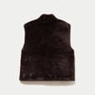 Veste r&eacute;versible sans manches marron fonc&eacute; femme