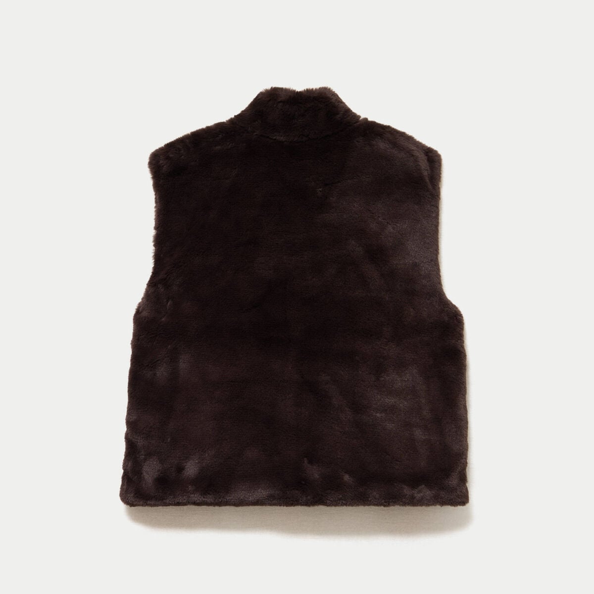 Veste r&eacute;versible sans manches marron fonc&eacute; femme