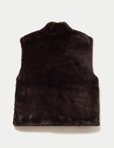 Veste r&eacute;versible sans manches marron fonc&eacute; femme