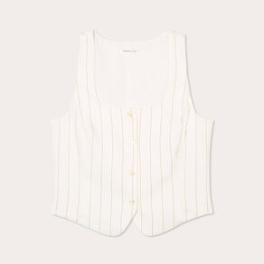Veston sans manches blanc femme
