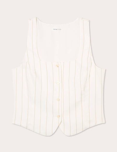 Veston sans manches blanc femme