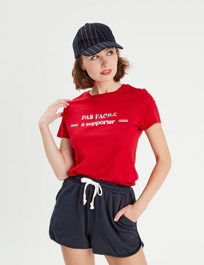 T-shirt manches courtes rouge femme