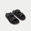 Mules &agrave; d&eacute;tails clout&eacute;s noir femme