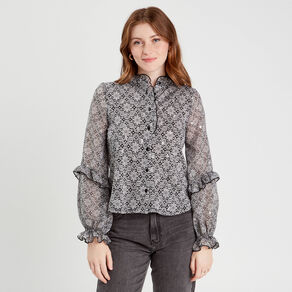 blouse avec volants noir femme Blouse avec volants noir femme