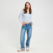Gilet boutonné manches longues denim snow gris femme