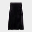 Jupe longue patineuse plissée noir femme