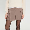 Jupe évasée plissée beige femme
