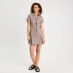 Robe patineuse zipp&eacute;e beige femme