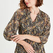 Robe évasée manches 3/4 noir femme