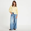 Blouse col tunisien jaune femme