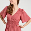 Robe longue évasée vieux rose femme
