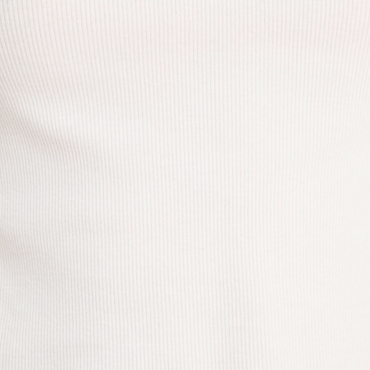 T-shirt côtelé manches courtes blanc femme