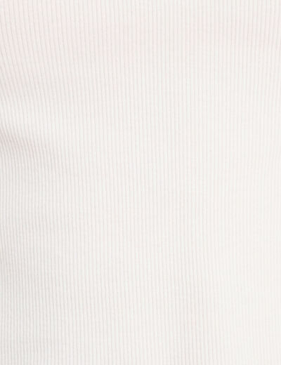 T-shirt côtelé manches courtes blanc femme
