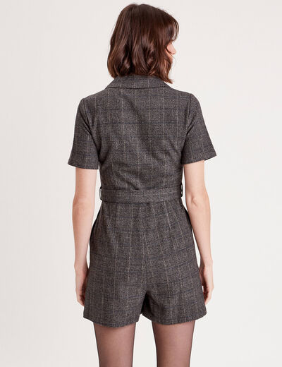 Combishort droite noir femme
