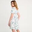 Robe midi évasée smockée ecru femme