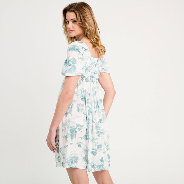 robe midi evasee smockee ecru femme Robe midi évasée smockée ecru femme