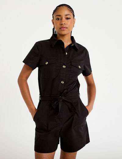 Combishort noir femme