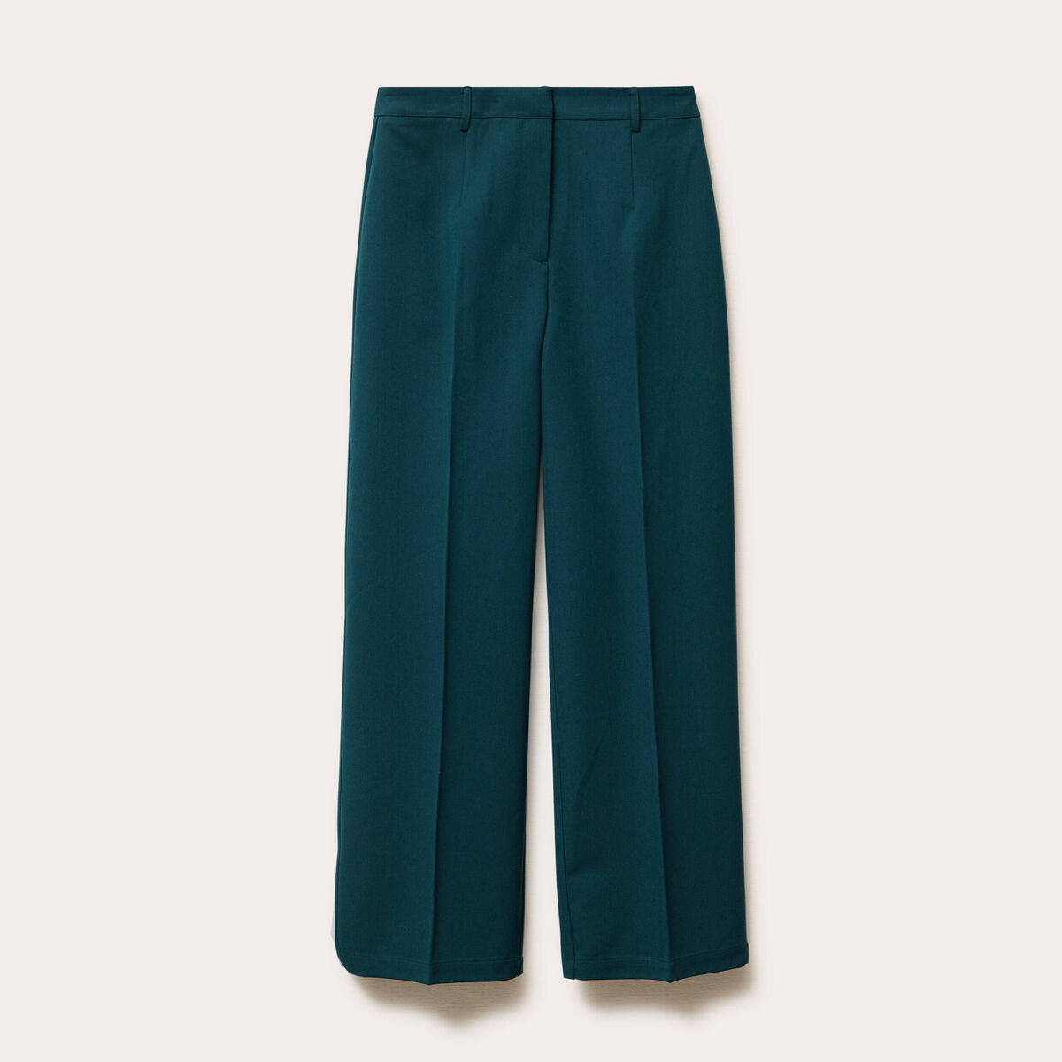 Pantalon bootcut taille haute vert fonc&eacute; femme
