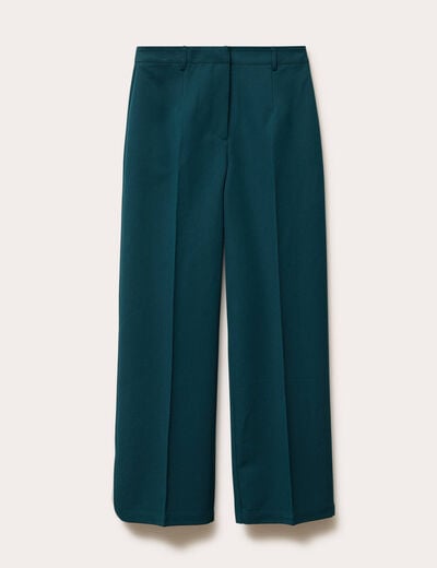 Pantalon bootcut taille haute vert fonc&eacute; femme