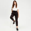 Pantalon paperbag fluide noir femme