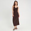 Robe longue droite bretelles noir femme