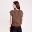 Gilet sans manches marron clair femme