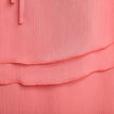 Robe longue droite volants rose pastel femme
