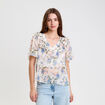 Blouse droite courte col V blanc femme