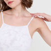 Débardeur ajusté cropped col montant blanc femme