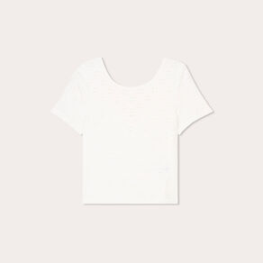 T-shirt broderie anglaise ecru femme