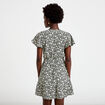 Robe courte &eacute;vas&eacute;e col v manches courtes noir femme