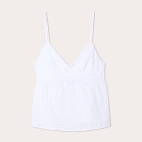 debardeur broderie anglaise blanc femme Débardeur broderie anglaise blanc femme
