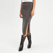 Jupe midi moulante gris foncé femme