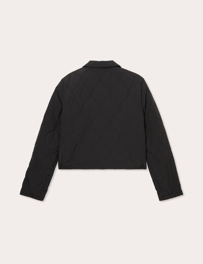 Veste matelassée courte noir femme