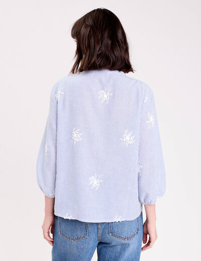 La blouse carrée col V taille ajustable | Icône | Chemisiers et