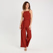 Combinaison pantalon bretelles marron cognac femme